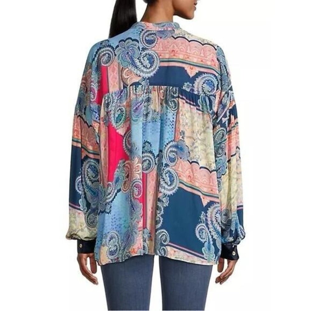 Johnny Was Multicolor Paisley Blouse - Picture 4 of 10
